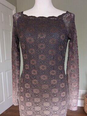 Laura Petites Ombre Lace Cocktail Dress Elegant Shimmer Sheath Small Petite
